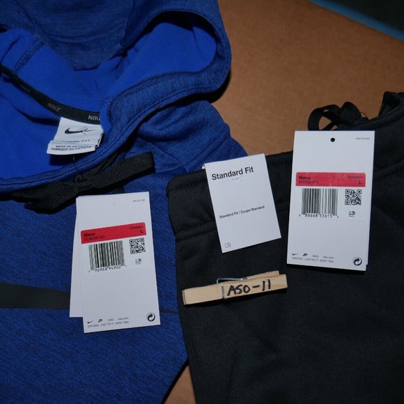 Nike Big Swoosh Men's Size L Tracksuit Therma-Fit Sweatsuit Matching Outfit NWT - Picture 2 of 9